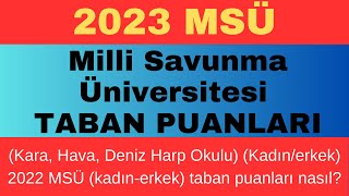 MSÜ taban puanları Kara Hava Deniz Harp Okulu 2023 MSÜ taban puanları açıklandı mı ösym msü [upl. by Aridatha570]