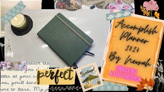 Best PlannerJournal Under Budget  Accomplish Planner 2024 by Neorah Unboxing and Flipthrough😍 [upl. by Olnay]