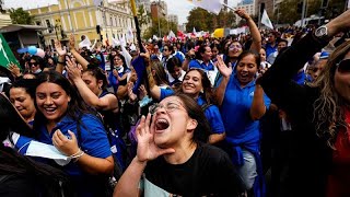 WATCH Thousands protest in Chile demanding social reform [upl. by Ecinaej]