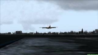 Lufthansa 747400 lands at Meigs Field Chicago [upl. by Jochbed]