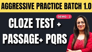 Aggressive Practice Batch 1O  Cloze Test  Passage amp PQRS  DEMO  2  English With Rani Maam [upl. by Audsley286]