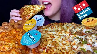 ASMR DOMINO’S PIZZA MUKBANG NO TALKING WITH STUFFED CHEESY BREAD  CINNAMON TWISTS [upl. by Norted]