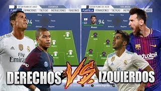 EQUIPO JUGADORES DERECHOS VS EQUIPO JUGADORES IZQUIERDOS  Experimentos Fifa 19 [upl. by Raddie]