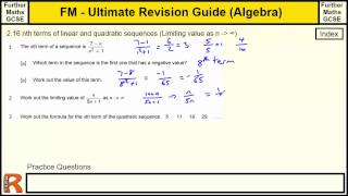 Quadratic sequences  Ultimate revision guide for Further maths GCSE [upl. by Ominoreg]