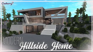 Bloxburg  Modern Hillside Family Home  No Large Plot  Speed Build [upl. by Loriner]