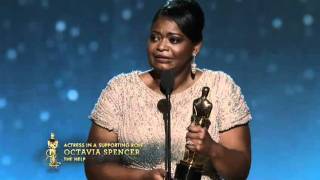 Octavia Spencer Wins Best Supporting Actress 84th Oscars 2012 [upl. by Ahtram]