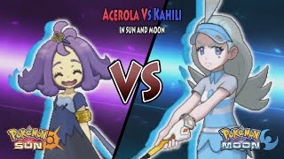 Pokemon Sun and Moon Acerola Vs Kahili Pokemon Elite Four Battle [upl. by Aihsemak207]