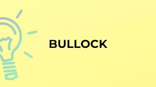 What is the meaning of the word BULLOCK [upl. by Burwell516]