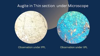 Augite pyroxene Thin section under microscope  Optical properties of a heavy mineral Mineralogy [upl. by Curhan]