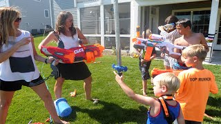 Nerf War Parents vs Kids [upl. by Suiraj]