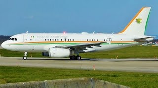 FullHD Ivory Coast Government Airbus A319CJ takeoff at GenevaGVALSGG [upl. by Nickey]