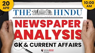 The HINDU for CLAT 2025 20th April  Current Affairs for CLAT  Daily Newspaper Analysis [upl. by Esma215]