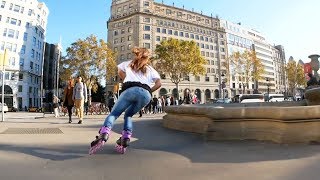 Super fast skating through Barcelona on F4 Inline skates [upl. by Nnylsor]