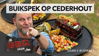 BUIKSPEK op CEDERHOUT met fruitsalade  Ik BBQ voor jou [upl. by Maude46]