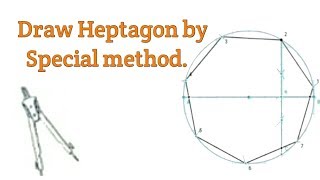 How To Draw Heptagon by Special Method   Hindi  Live Demo [upl. by Htebzil]