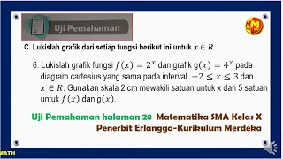 Cara Melukis Grafik Fungsi Eksponen 𝑓𝑥2𝑥 dan grafik g𝑥4𝑥 Uji Pemahaman Halaman 28 [upl. by Lennor]