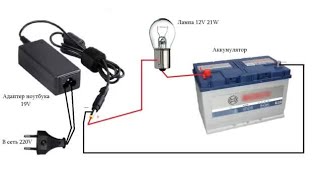 Зарядка автомобильного аккумулятора Зарядным от Ноутбука [upl. by Enoed864]