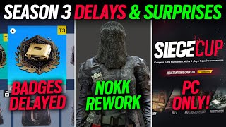 Roadmap Update Siege Cup Delayed Career Badges Delayed Nokk Rework  6News  Rainbow Six Siege [upl. by Notled]