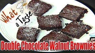 Double Chocolate Walnut Brownies  What A Taste  Vanitha TV [upl. by Nnahgaem674]