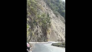 Land sliding in Mussoorie road Dehradun hills mussoorie travel [upl. by Atsuj]