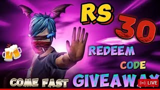 30 rs redeem code giveaway fast come giveaway  custom [upl. by Riamo]