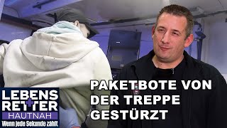 Im Stress Paketzusteller stürzt von Treppe  Lebensretter hautnah  SAT1 [upl. by Annoda334]