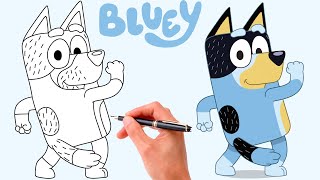 Comment Dessiner BANDIT HEELER de BLUEY  Dessins de Bluey [upl. by Galan]