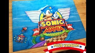 Speed Drawing Sonic Mania Plus Title Screen [upl. by Ahseirej211]