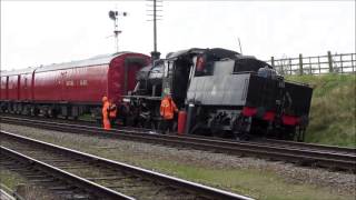 Derailment at Quorn 46521 GCR Swithland Steam Gala Sat 27 April 2013 [upl. by Martina230]