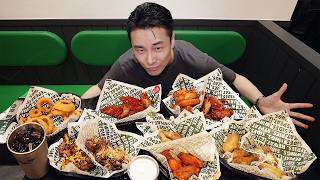 Eating ALL THE FLAVORS at Wingstop Korea  Haeppy Meals [upl. by Etteloc]