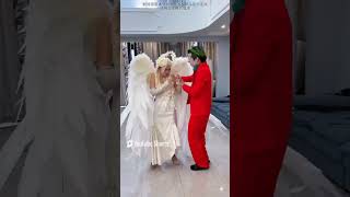 The Joker broke the wings of the angel in white and gave them to Harley Quinn cosplay [upl. by Elihu]