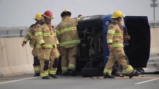 Rollover crash on the Port Mann Bridge [upl. by Whitney]