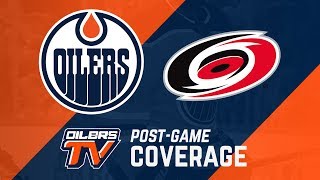 ARCHIVE  Oilers PostGame Interviews at Hurricanes [upl. by Lippold]