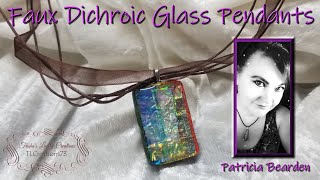 Faux Dichroic Glass Pendants Polymer Clay Dichroic Effect Pendants [upl. by Dalis]