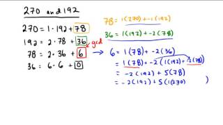 Using Euclidean algorithm to write gcd as linear combination [upl. by Acsirp]