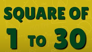 squares of Numbers from 1 to 30  Simple Math Display [upl. by Jude]