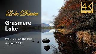 Grasmere Lake in Autumn 🍁  Lake District Walk  Cumbria England UK  4K UHD [upl. by Stevy]