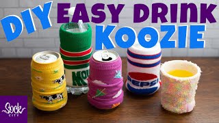 How to Make a DIY Drink Koozie  Fast amp Easy  Fun Sock Creations [upl. by Netsud]