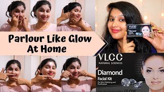 VLCC diamond facial at home step by step  VLCC diamond facial Kit Review  Prakshi Versatile [upl. by Devinna946]