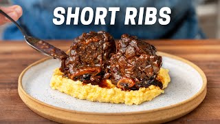 BETTER Braised Beef Short Ribs w Creamy Polenta [upl. by Ennairrac883]