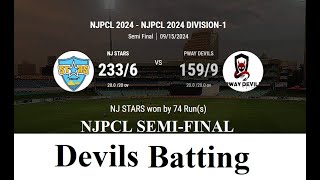 Pway Devils vs NJ Stars NJPCL Div 1 SemiFinal 2024 Cricket Game part  2 [upl. by Ramunni93]