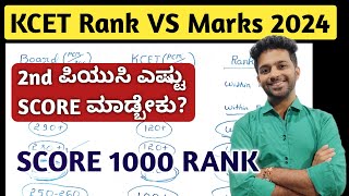 What to target in 2nd PUC  KCET rank vs Marks 2024  PUC and KCET cutoff to score 1000 rank [upl. by Najtsirk278]