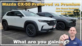 2024 Mazda CX50 Preferred vs Premium what features are you gaining [upl. by Ahsiadal]