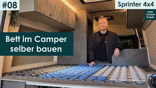 Bett im Camper selber bauen  Einfaches Bettsystem im Camper  Sprinter 4x4 Camper  DIY Ausbau 08 [upl. by Phoebe]