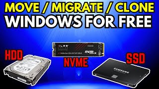 How to Migrate Windows to Another Drive For Free HDD SSD NVMe  Clone Windows 1110817 [upl. by Hutchings]