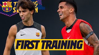 JOAO CANCELO amp JOAO FÉLIX FIRST TRAINING WITH BARÇA 🔴🔵 [upl. by Anyar]