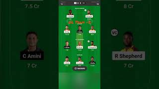 WI vs PNG Dream11 Team 🏏 [upl. by Shaughn648]