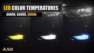 Compare LED Fog Lights  3000K Yellow vs 6000K White vs 8000K Ice Blue [upl. by Dannica]