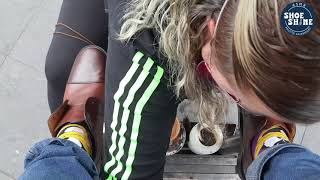 S4E147 The chatos wife cleaning Brown bicolor shoes mexico ASMR shoeshine faustoarizmendi [upl. by Stacie]