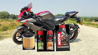 R15 v3 service Motu oil 3m oilflush 3m oil additional [upl. by Ilek383]